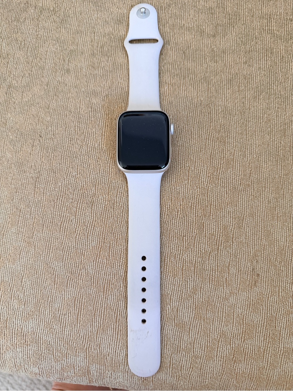 Apple SE light Griege Silicone Band m/l size) Smartwatch with Aluminum Case